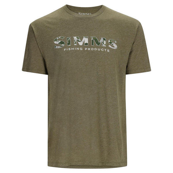 Футболка Simms Logo T-Shirt (Мужской; XL; RC Dark Clover/Military Heather)